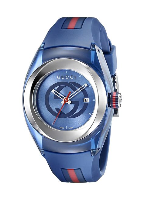 gucci blue dial watch|Gucci watch blue face.